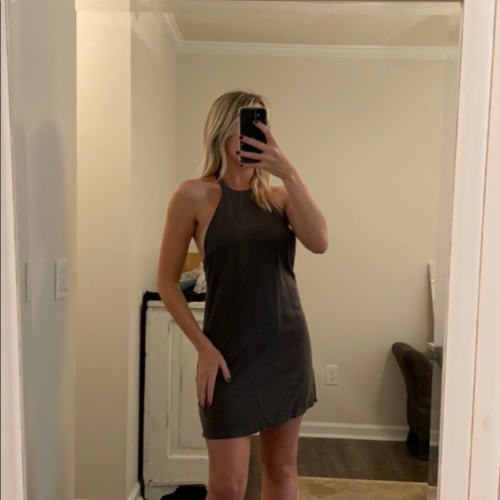 NBD army green mini dress